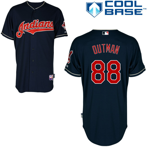 Josh Outman #88 MLB Jersey-Cleveland Indians Men's Authentic Alternate Navy Cool Base Baseball Jersey
